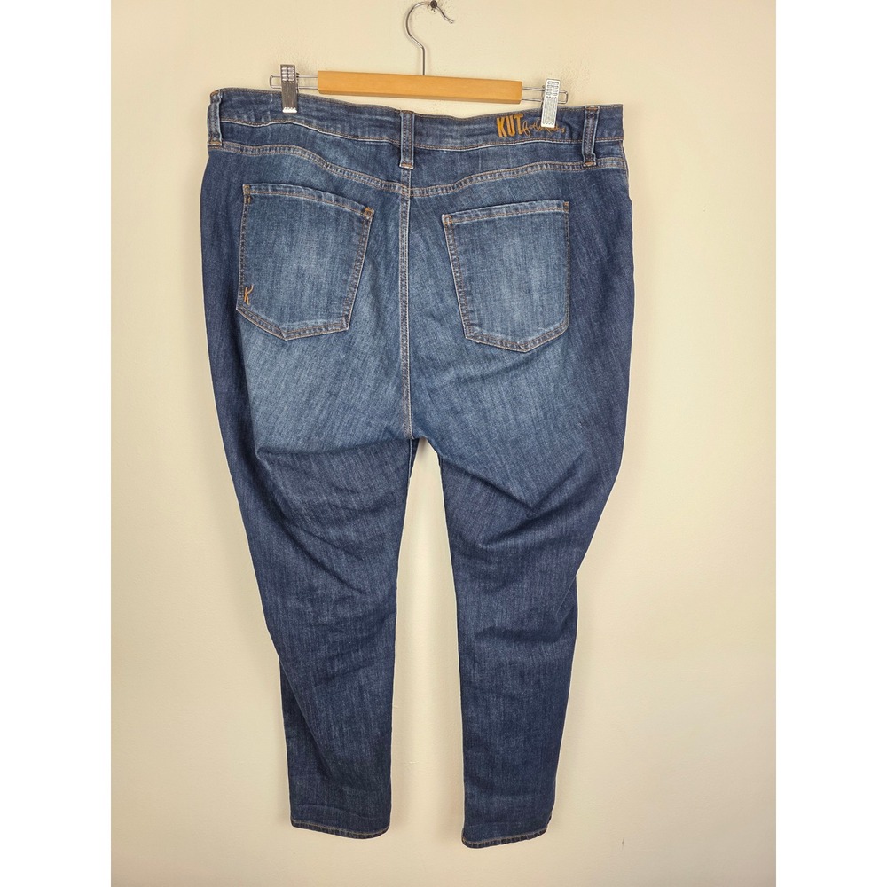 Kut from the‎ Kloth Katy Boyfriend Jeans Dark Wash Blue Plus Size 14W KP799GI7R - Picture 2 of 7